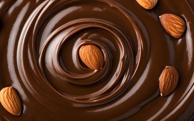 Handcrafted chocolate swirl with almonds