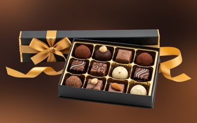 Luxury chocolate gift box with assorted chocolates